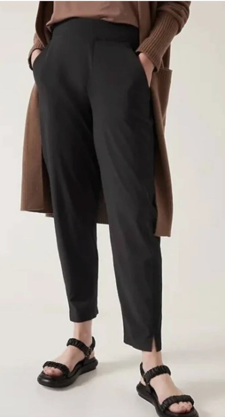 Athleta Brooklyn Length Pull On Tapered Leg Elastic Waist Ankle Pants Blue 4T